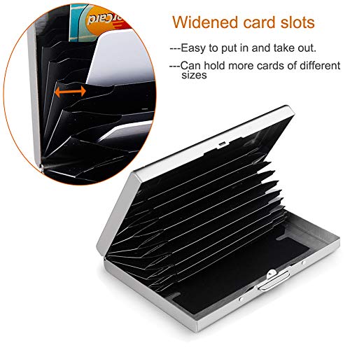 RFID Credit Card Holder Protector Metal Credit Card Wallet Business Card Holder for Men Women Gift Box Package (Silver) - color: 01 Silver