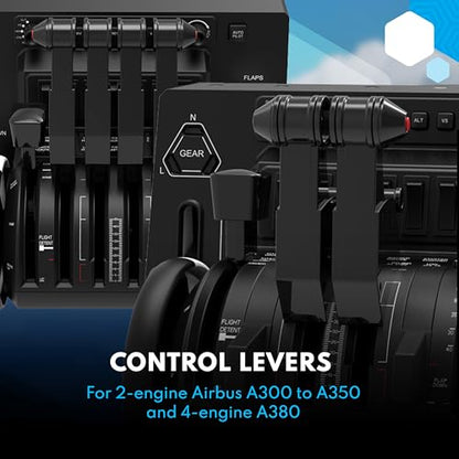 Honeycomb Aeronautical Throttle Pack for Airbus A319-A380 — Flight Simulator Controls Compatible w/Honeycomb Bravo Throttle Quadrant — Flight Sim Add-On w/Precision Control & Refriction Lock | Expands Honeycomb Bravo Throttle Quadrant for Airbus Aircraft,