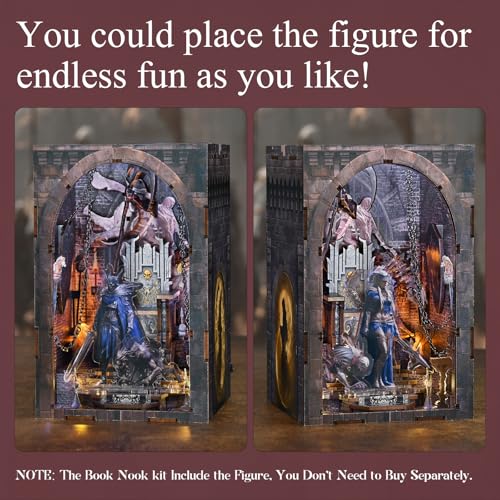 MiniCity Book Nook Kit - DIY Miniature House Kit for Adults and Teens, Dollhouse Booknook Tiny House Model Build Bookshelf Decor, Gifts for Family, Friends (Throne of Bones) | 4.5 x 4.5 x 7.1 in; 88-piece DIY kit with LED lighting; glue/tools included; 2-