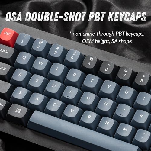 Keychron Q65 Wired 65% Layout Compact Mechanical Keyboard, QMK/VIA Macro Keys Knob Hot-Swappable Aluminum Body Gaming 1000 Hz Polling Rate Compatible with Mac Windows Linux-Gateron Red Switch - color: Carbon Black-Red Switch