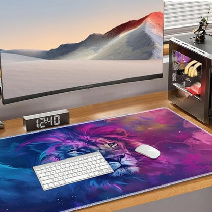 for MTG Playmat Non-Slip Rubber Play Mat with Storage Bag Combination, Ideal for Card Game Lovers TCG Play Mat, Blue and Purple Lion - color: Blue and Purple Lion