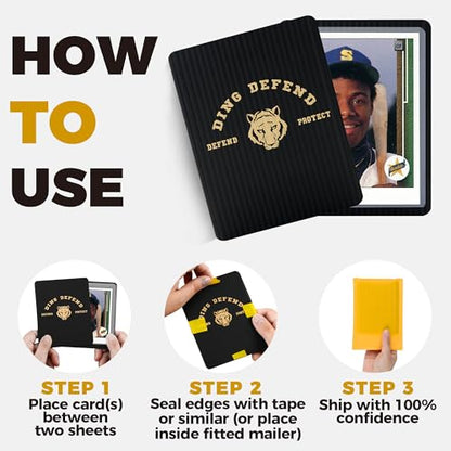 510 Pack Ding Defend Trading Card Shipping Protectors Hard Plastic Card Slab - Tiger Design Card Guard for Collectible Cards, Card Mailing Supplies & Hobby Supplies - 3.5 x 4.5 Inches, Packaging Pads