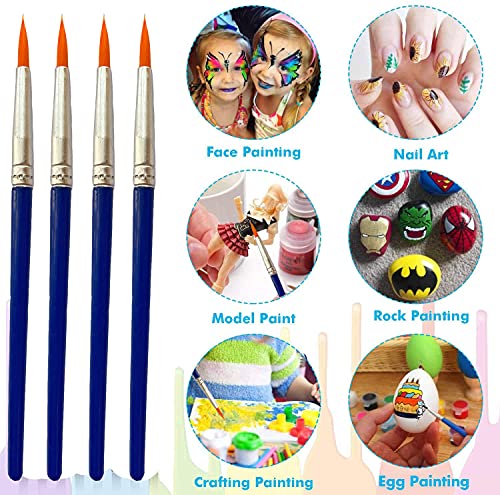 60 Pcs Pointed Round Brushes Set, Small Brush for Classroom Starter/Kids/Students,Short Plastic Handle Nylon Hair Detail PaintBrushes for Art Class Painting/Acrylic Oil Watercolor