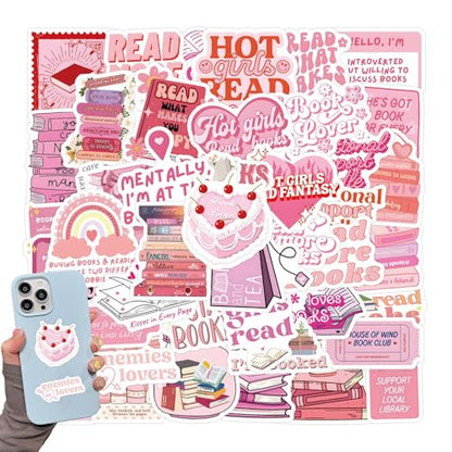 120 Book Stickers for Kin-dle, Kind-le Stickers, Book Stickers for Kind-le Adult, smutty Book Stickers, Reading Decals Scrapbook Bookish Decal, Reading Stickers Book Lover Stickers - size: Pink Bookish 120pcs