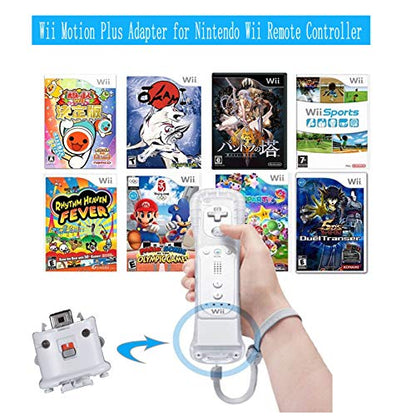 NC Motion Plus Adapter Replacement for Wii Motion Plus Adapter-Sensor Accelerator and Nintendo Remote Controller compatible (White 1 pcs) - color: White 1 pcs