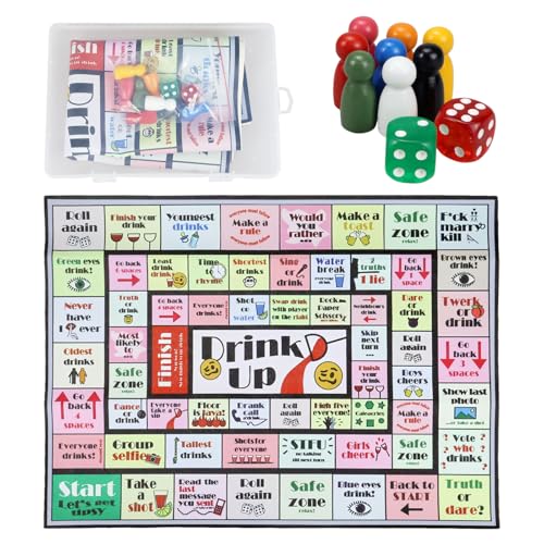 Adult Drinking Board Game, Interactive Party Game for Game Night, Birthday, Family Play Or Multiple Occasions, Aged 21 and Above, with 2-8 Players
