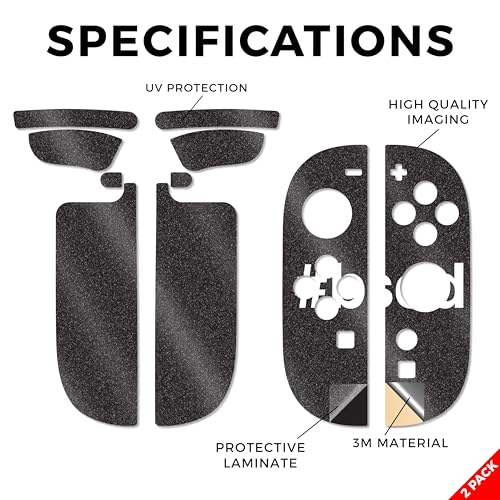 Glossy Glitter Gaming Skin Compatible with Nintendo Switch 2 Joy-Con Controller 2 Pack - Blessed - Premium 3M Vinyl Protective Wrap Decal Cover - Easy to Apply | Crafted in The USA by MightySkins - color: Blessed, size: 2 Pack of Joy-Con Skins, style: Glo