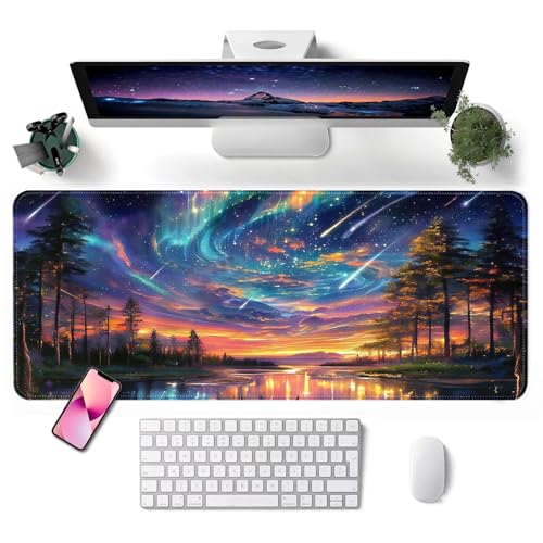 Mouse Pad, Desk Mat, 31.5x11.8in Large Mousepad, Meteor | Desk Pad with Stitched Edge & Rubber Non-Slip Bottom, Gaming Mouse Pad, Extended Mousepad for Home, Office - color: Meteor