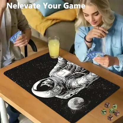 for MTG Game Playmat - 24 x 14 inches with Dices and Storage Bags, Non-Slip Base for TCG and Board Game Card Mats, Trading Card Games Mat, Space Skeleton Astronaut Pattern Collectible Card Playmats - color: Jv-playmat-p7-1-h229