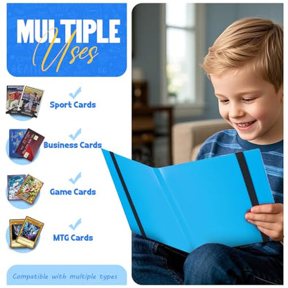 Card Binder 9-Pockets,Trading Card Binder,20 Pages, 360 Card Capacity Collection Binder, Card Folder for MTG, TCG, Game Cards & Sports Cards (Sky blue) - color: Sky blue