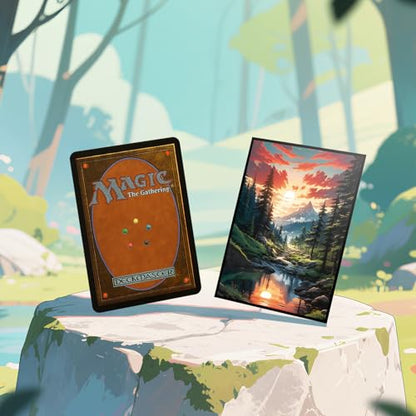 MTG Card Sleeves - Taiga(Red Green) - Fantasy Dual Lands Series - Ultra Clear Front & Matte Finish Back, 100 Count Standard Size TCG Art Sleeves for Magic The Gathering - color: Taiga(red Green)
