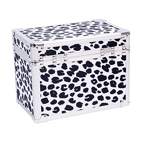 Vaultz Locking Index Card File with Flip Top, Holds 450 4x6 Cards, Black and White Leopard (VZ03974) - color: Black and White Leopard, size: 4 X 6 Inch