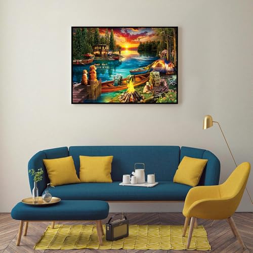 Puzzles for Adults 1000 Pieces, Jigsaw Puzzle for Adults, Fun Challenging Puzzle, Wilderness Lakeside Puzzles Game, Interlock Perfectly No Dust, Gifts for Friends Parents Father's Day - color: Wilderness