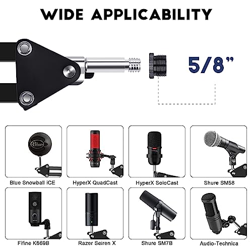 Microphone Arm,Aokeo AK-35 Microphone Desk Stand-Microphone Suspension Boom Scissor Arm Stand For Blue Yeti,Blue Snowball iCE,QuadCast,Elgato - color: AK-35