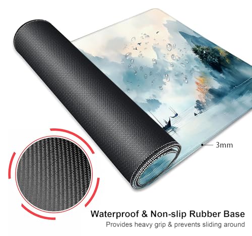 Large Mouse Pad, Desk Mat Computer Keyboard Pad Non-Slip Rubber Base Waterproof with Stitched Edges for Laptop Gaming, Office & Home 31.5 x 11.8 Inch (XL-13) - color: Xl-13