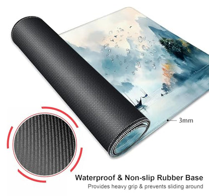Large Mouse Pad, Desk Mat Computer Keyboard Pad Non-Slip Rubber Base Waterproof with Stitched Edges for Laptop Gaming, Office & Home 31.5 x 11.8 Inch (XL-13) - color: Xl-13