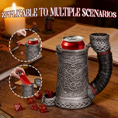 Dice Tower Mug DND Dice Rolling Tower with 7 PCS Dice Set | Suitable for Dnd Dungeons And Dragons, Tabletop Games, Available As Drink Holder, D&D Gifts, Dnd Accessories,Silver octopus - color: Silver Octopus