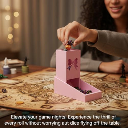 Foldable Mini Dice Tower for D&D, RPG & Tabletop Games Portable Dice Roller Design, Foldable Dice Storage Box Perfectly Fits Board Game Accessories and Gifts (style1) - style: style1