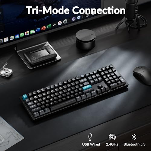 Keychron Q6 Ultra 8K Polling Rate Aluminum Wireless Mechanical Keyboard, 2.4 GHz/Bluetooth/Wired Full-Size Custom RGB, Hot-Swappable Silk POM Brown Switch for Mac Windows Linux - Black - color: Brown Switch