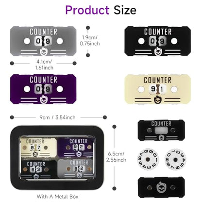 SIXPOINTS 4PCS Twin Digits Life Counters Health Tracker Compatible with Magic The Gathering Commander Deck, LCG/RPG/D&D/MTG/CCG/TCG Gaming Table Games - color: 4pcs Color Mixed-b)