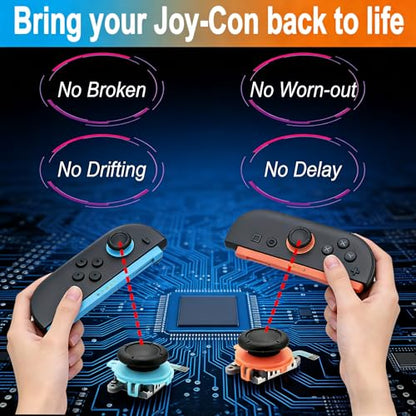 ZELHYDRO 4 Pack Joycon Joystick Replacement for Nintendo Switch 2, Analog Joystick Joycon 2 Thumb Sticks with Thumbstick Grips, Screws