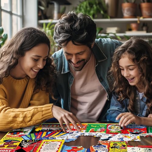 White Mountain 300 Piece Jigsaw Puzzle Retro Collage Gift, Card Games | Large Pieces, Gift for Adults and Family, 18"x24" in