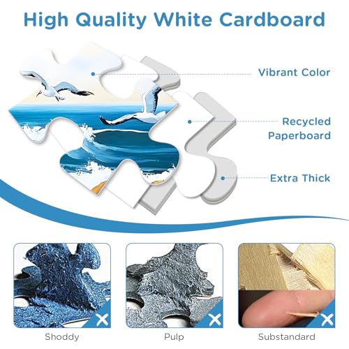 Jigsaw Puzzles for Adults 500 Pieces, Seagull Carriage Thick Cardboard Adult Puzzles, Challenging Yet Relaxing Adult Puzzles 500 Pieces, Glossy Sturdy Vibrant Puzzle Great Gift for Family Friends - style: Seagull
