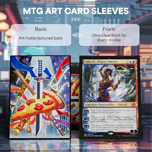 Kabinka MTG Card Sleeves - Turtles 100 Standard Size Pack Clear Front & Matte Finish Back MTG Sleeves for Magic The Gathering TCG - color: A