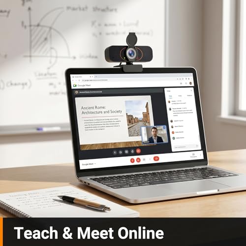 1080P USB Webcam for PC with Microphone Privacy Cover & Tripod | Plug and Play, No drivers; Clear Video Auto Lighting; Noise Canceling Audio; Universal Clamp Mount; Works with Zoom and Teams - style: Minimalist