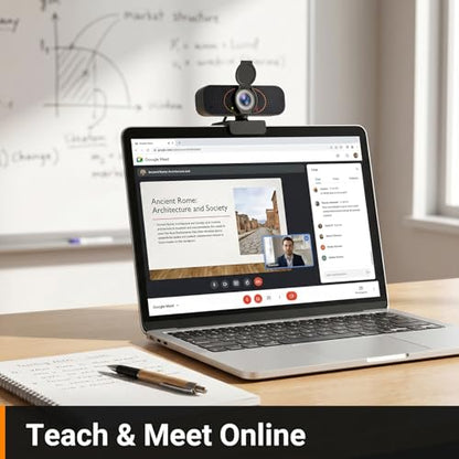 1080P USB Webcam for PC with Microphone Privacy Cover & Tripod | Plug and Play, No drivers; Clear Video Auto Lighting; Noise Canceling Audio; Universal Clamp Mount; Works with Zoom and Teams - style: Minimalist