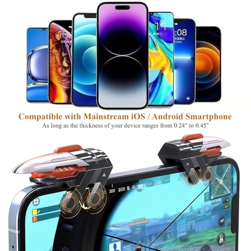 PXIRQ Mobile Phone Triggers for Gaming - 6 Finger Operation High Sensitive Aim & Shoot Game Physical Joystick Buttons for PUBG Mobile Game