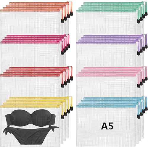 Jetec 32 Pcs Mesh Zipper Bags Bikini Organizer,Stylish Color,9 x 7 Inch - color: Stylish Color, size: 9 x 7 Inch