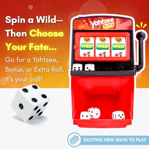 JOY FOR ALL Yahtzee Slots Game - Senior Friendly Dice & Slot Machine Combo - Easy to Read Score Sheet - Cognitive Activity for Older Adults & Families - style: Yahtzee Slots