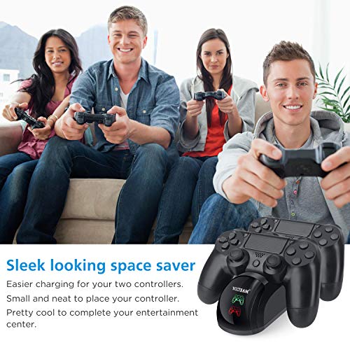 PS4 Controller Charger, Upgraded Fast-Charging Port Docking Station Stand for PS4 / P4 Slim/PS 4 Pro Controller, Black