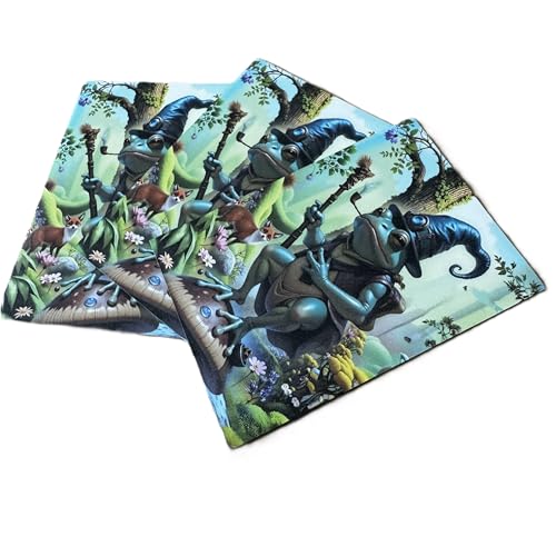 Foxtrot Designs TCG Art Card Sleeves. Frog Wizard Design - 100 Count Card Protectors with Matte Textured Back - Compatible with Magic The Gathering and Other TCGs & LCGs (Elder Croaks) - color: Elder Croaks