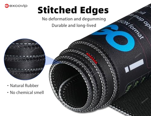 excovip Commands Shortcuts Mouse Pad for GO- Extended Large Cheat Sheet Mousepad PC Office Spreadsheet Keyboard Mouse Mat Non-Slip Stitched Edge 31.4x11.7x0.07 inches 0492 - color: for GO