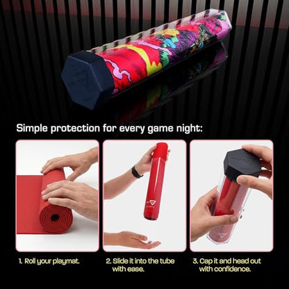 BCW Large Playmat Tube | One Tube - Single Hexagon Playmat Holder for 24" x 14" Mats | Plastic MTG Mat Tube | Protective Storage Case for TCG, MTG, and Card Games - style: Pack of 1