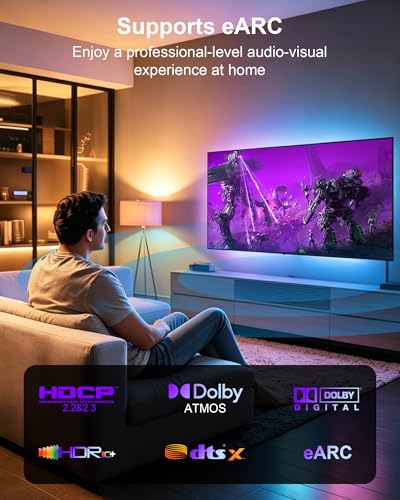 HDMI Cable 50FT 8K Fiber Optic - 48Gbps Ultra High Speed for Monitor, TV | 8K@60Hz 4K@240Hz, Thin White HDMI 2.1 Cable, Supports eARC, Dynamic HDR, HDCP 2.2/2.3, for PS5 Xbox Laptop Projector - size: 50 Feet
