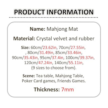 Round Mahjong Mat Silent and Noise Reduction Mahjong Tablecloth with Rubber Backing Large Play Mat for Poker, Card, Board, Tile Games(Navy Blue,80cm/31.49in) - color: Navy Blue, size: 80cm/31.49in