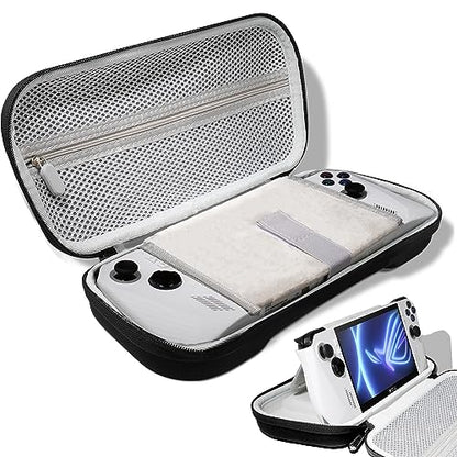 OPTOSLON Compact ROG Ally Carrying Case Compitable with ASUS ROG Ally X/ROG Ally Gaming Handheld and accessories, Hard Case for Travel and Storage[Black]