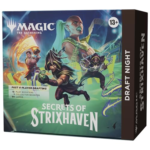 Magic: The Gathering Secrets of Strixhaven - Draft Night (1 Collector Booster, 12 Play Boosters, 90 Lands, 10 Token Cards)