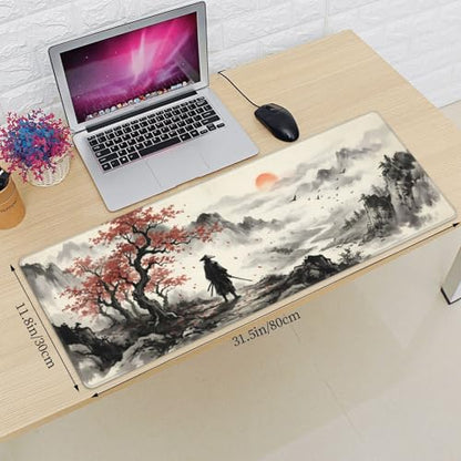 Extended Gaming Mouse Pad, Large Mouse Mat, XL Desk Pad for Keyboard and Mouse, Non-Slip Rubber Base & Stitched Edges for Gamer Office 31.5x11.8 in - color: 9