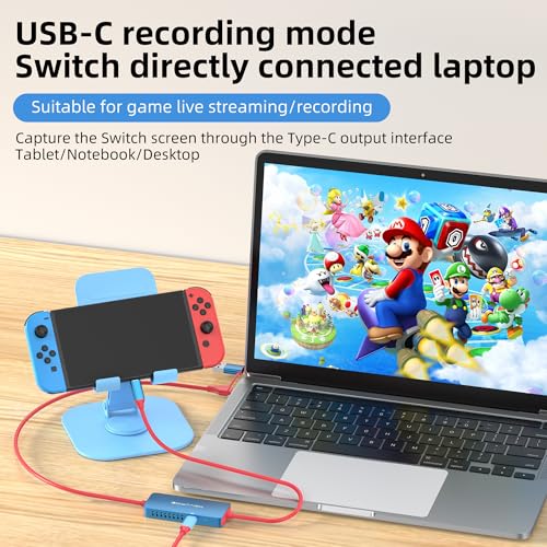 HDMI Video Capture Card Compatible with Nintendo Switch 2, Mobile Phones, and PC Devices Features a PD 100W Charging Port Supports 4K60Hz Video Capture for Gaming livestreaming and Recording