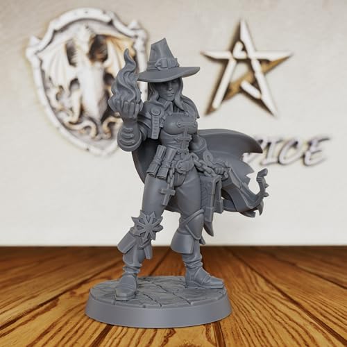 AUSPDICE Gothic Monster Stalker DND Miniatures, 32mm Vampire Hunter-AS537 | Unpainted Human Mage Figurine with Crossbow for Dungeons and Dragons, Tabletop Gaming, TTRPG and Gothic RPG Adventures