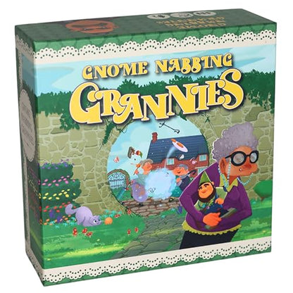 Gnome Nabbing Grannies: 가족 친화적인 보드 게임 대규모 그룹 2-8인용 팀 기반 게임 성인, 청소년 및 청소년을 위한 30-40분 게임 밤 또는 가족의 밤