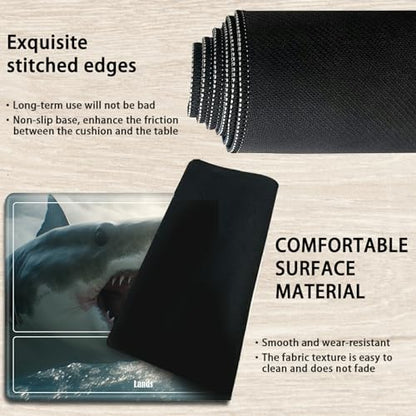 Board Game Mat TCG Playmat Plus 50 Pcs Card Sleeves, 24 x 14 inches Table Mats Games Mousepad with Zones Smooth Surface for MTG RPG CCG Trading Card Game Play Mats, Sharks - color: Sharks, size: Zone 1
