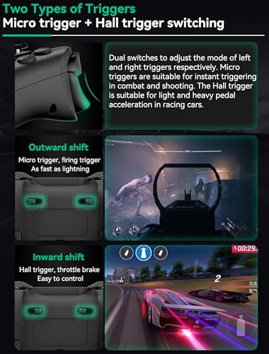Megadream Mobile Game Controller for iPhone iPad, Wireless Android Gamepad - PS Remote Play, Xbox Cloud, Steam Link, GeForce Now, MFi Arcade Games, Micro & Hall Trigger, COD, with Phone Clip - color: Black