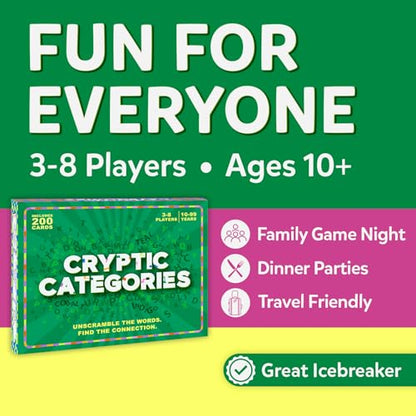 Cryptic Categories – Quick-Thinking Brain Game for Kids, Teens & Adults | Fast-Paced Word Unscramble Card Game, Perfect for Parties & Game Night, Ages 10, 11, 12 & Up, 3-8 Players