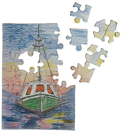 INOVART Puzzle-It 28-Piece Blank Puzzle, 24 Puzzles Per Package, 5-1/2" x 8", White - size: 28 Pieces (5.5 x 8 in), style: 24 Puzzles Per Package