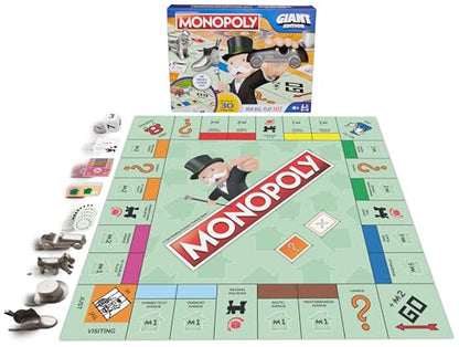 Spin Master Games Monopoly Giant Edition Oversized Classic Kids Board Game | Fast-Paced Property Trading Game, Oversized Vinyl Gameboard, Active Indoor Or Outdoor Family Fun, 2-4 Players, Ages 6+ - style: Giant Monopoly